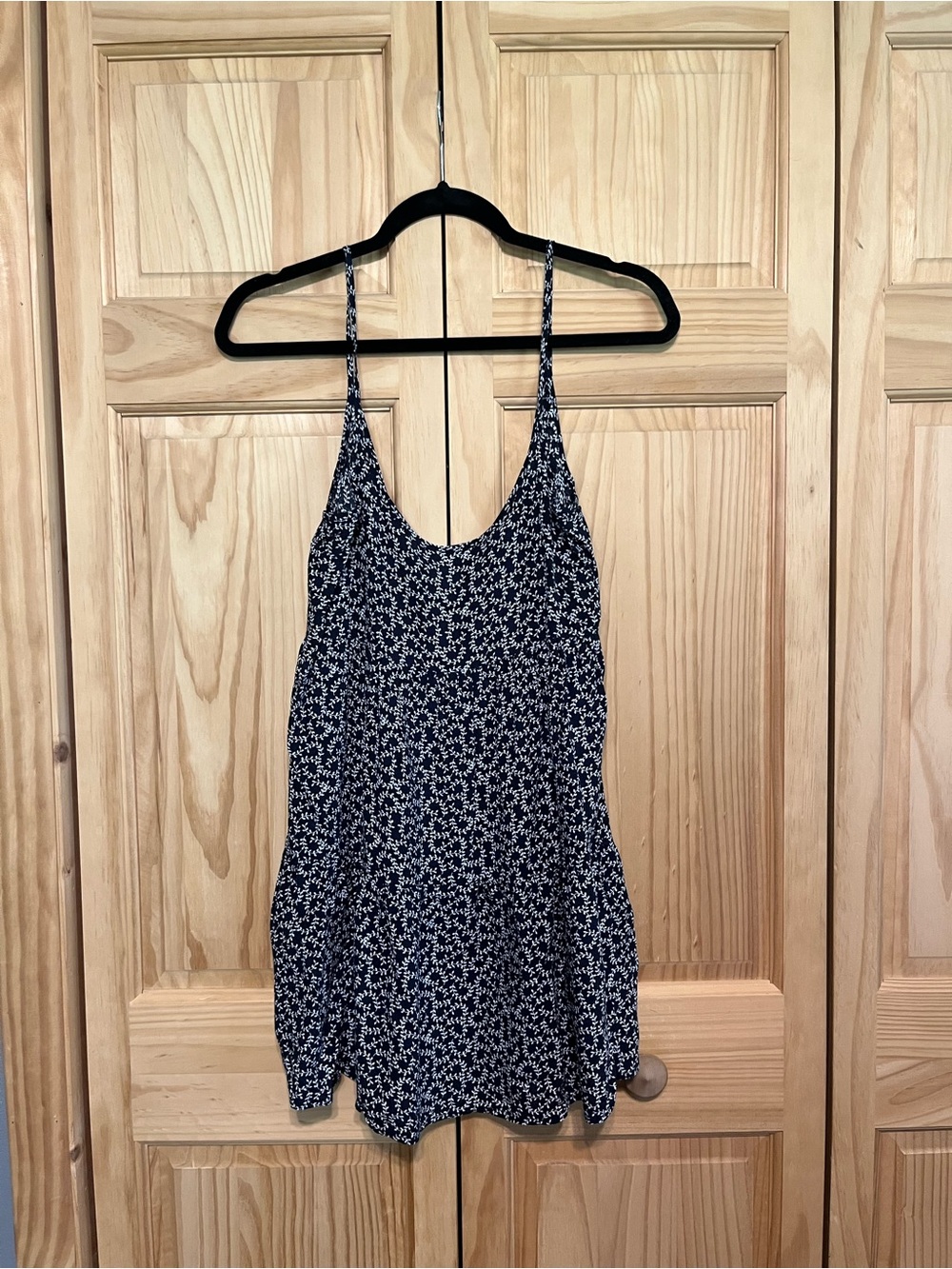 Kori Navy Floral Print Spaghetti Strap Tank/ Dress